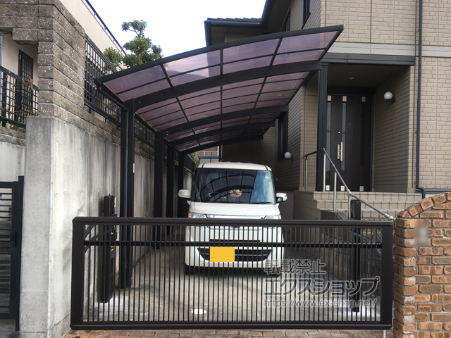 兵庫県神戸市ののカーゲート ルシアスアップゲート 2型 たて格子 電動 施工例