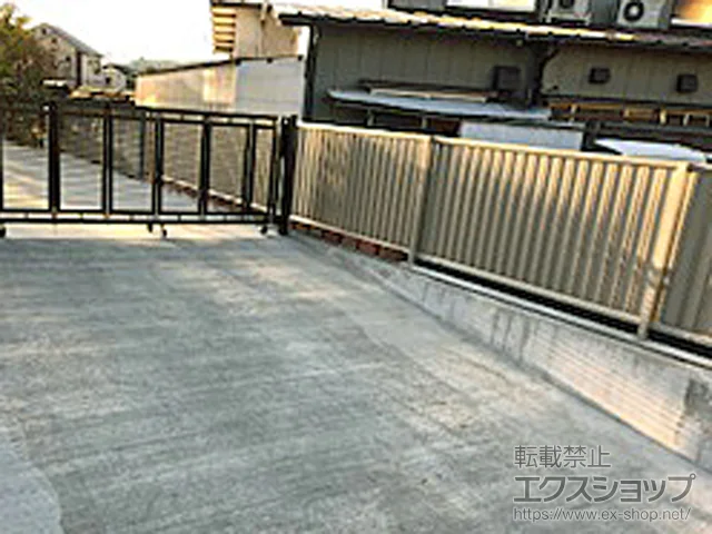 高知県高知市ののフェンス・柵・塀、カーゲート シンプレオフェンス6型 縦目隠し 自由柱施工 施工例
