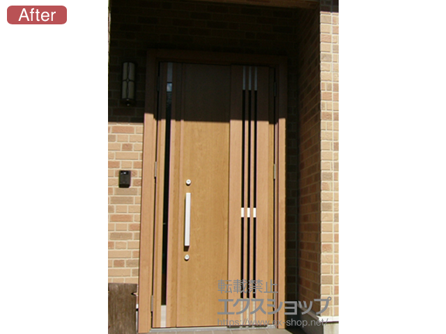 宮崎県延岡市のLIXIL リクシル（トステム）の玄関ドア リシェント 玄関ドア3 断熱K4仕様 手動 親子仕様(ランマ無)R M83型 施工例