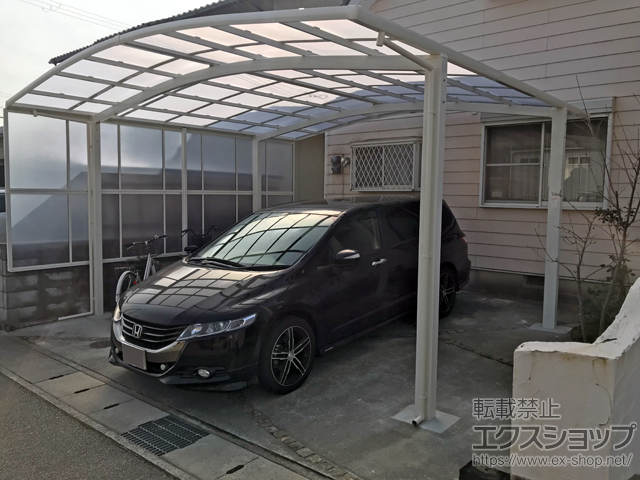 兵庫県姫路市ののカーポート ネスカR (ラウンドスタイル) ワイド 積雪〜20cm対応 施工例