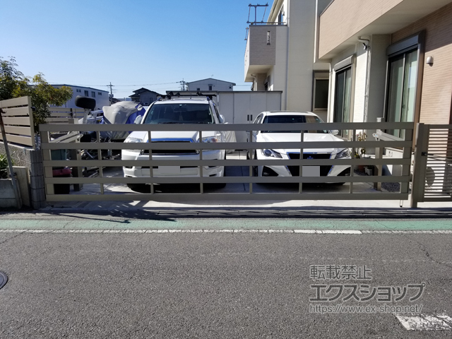 埼玉県草加市ののカーゲート ラビーネ3型 ワイド 電動式 施工例