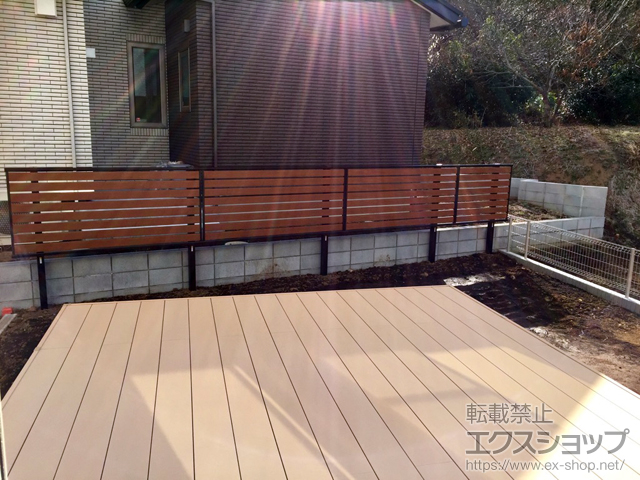 神奈川県秦野市ののフェンス・柵 モクアルフェンス 横板タイプ 自由柱施工 施工例