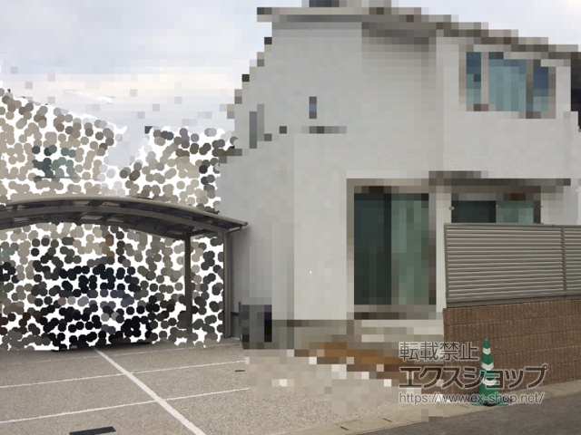 長崎県大村市ののフェンス・柵 ミエーネフェンス 目隠しルーバータイプ 自由柱施工 施工例