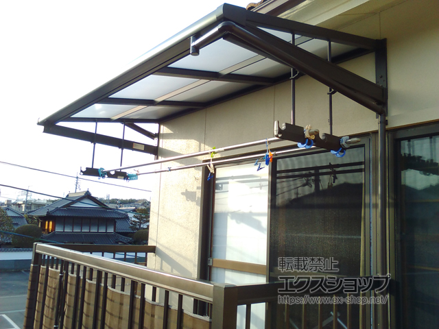 岡山県津山市ののバルコニー・ベランダ屋根 スピーネ F型 ルーフタイプ 単体 積雪〜20cm対応 施工例