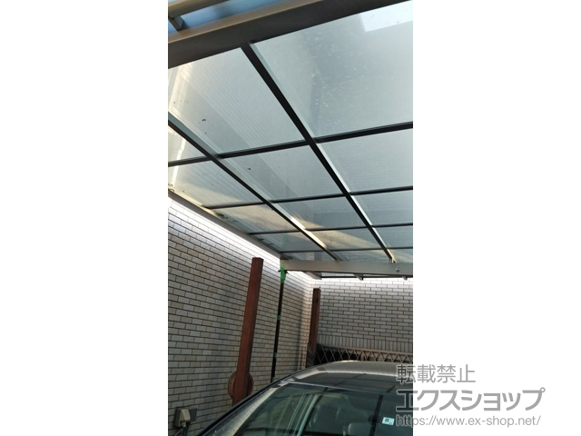 兵庫県芦屋市ののカーポート ニューマイリッシュ 逆勾配 前下がり 積雪〜20cm対応 施工例