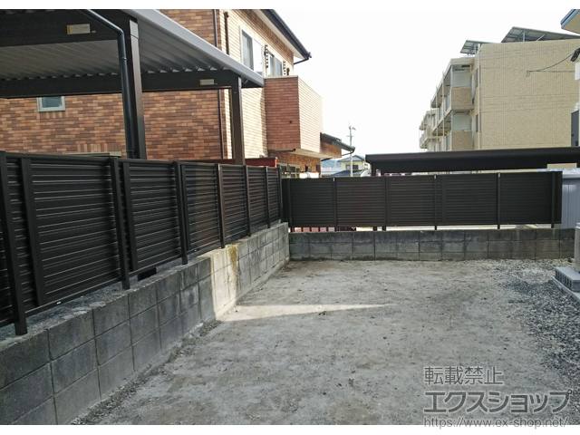 鹿児島県鹿児島市ののフェンス・柵 ミエーネフェンス 目隠しルーバータイプ 自由柱 施工例