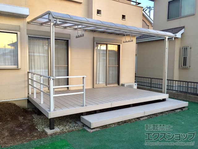 茨城県ひたちなか市ののテラス屋根 ヴェクターテラス R型 テラスタイプ 単体 積雪〜20cm対応 施工例