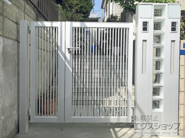 埼玉県志木市のの機能門柱・ポスト、門扉 ファンクションユニット ウィルモダンスリム 施工例