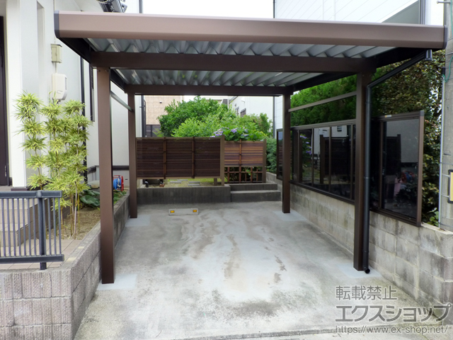 鳥取県米子市ののカーポート ジーポートneo Aタイプ 角柱4本仕様 積雪〜100cm対応 施工例