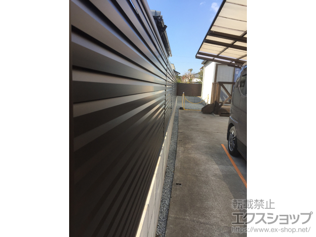 宮崎県宮崎市ののフェンス・柵 ミエーネフェンス 目隠しルーバータイプ 自由柱施工 施工例