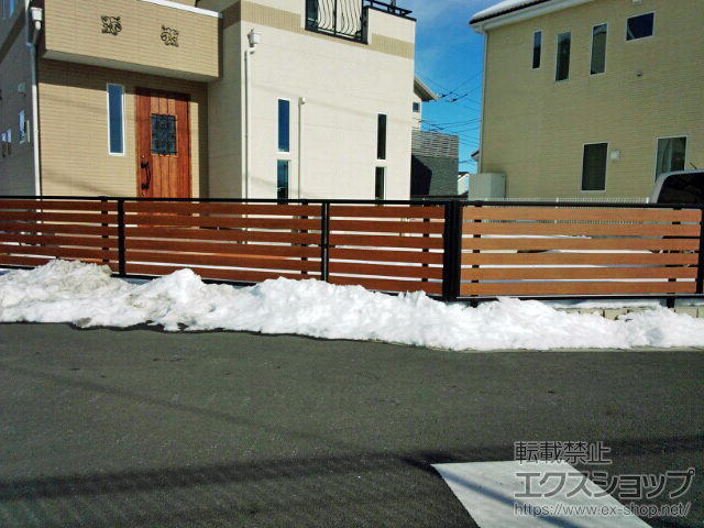 埼玉県川越市ののフェンス・柵 モクアルフェンス 横板タイプ 自由柱 施工例