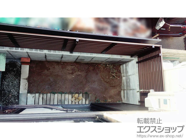 兵庫県尼崎市ののフェンス・柵 ミエーネフェンス 目隠しルーバータイプ 自由柱施工 施工例