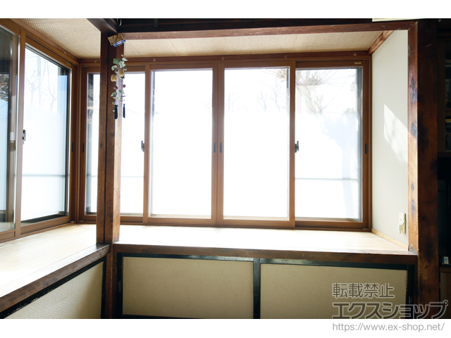 山梨県南都留郡富士河口湖町のの二重窓（内窓） インプラス ダストバリア仕様 引違い窓 4枚建 施工例