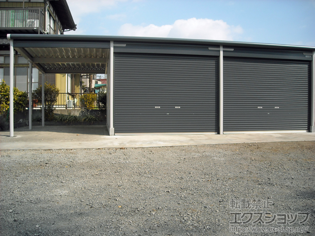 神奈川県厚木市のヨドコウ倉庫 ガレージ施工例 ラヴィージュ 一般型 2連棟 Vgb 3352h 2 Vgb 3352h 2 Sm 1