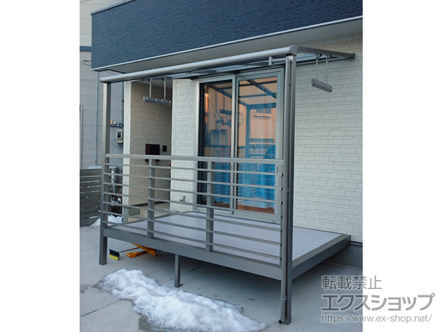 福島県郡山市ののテラス囲い・サンルーム サニージュF型 オープン納まり 積雪〜20cm対応 施工例