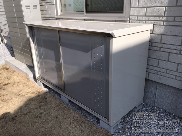 東京都八王子市のの物置・屋外倉庫 グランプレステージジャンプ 1879×750×1100 GP-197D-F-GS 施工例