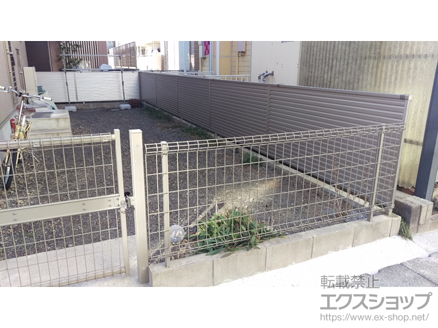愛知県稲沢市ののフェンス・柵 ミエーネフェンス 目隠しルーバータイプ 自由柱施工 施工例