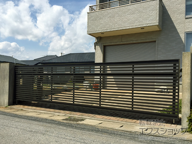 千葉県旭市ののカーゲート ワイドオーバードアS3型 電動式 施工例