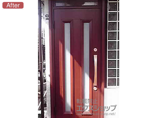 神奈川県横浜市のの玄関ドア ラフォースR2玄関ドア 片開きドア(左吊元) ランマ有 一般仕様 01型 施工例