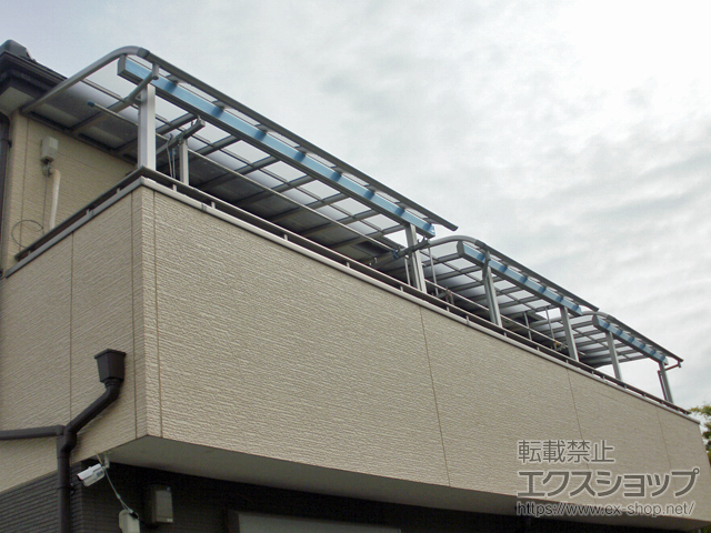 埼玉県羽生市ののバルコニー・ベランダ屋根 プレシオステラス R型 1500 屋根タイプ 単体 積雪〜50cm対応 施工例