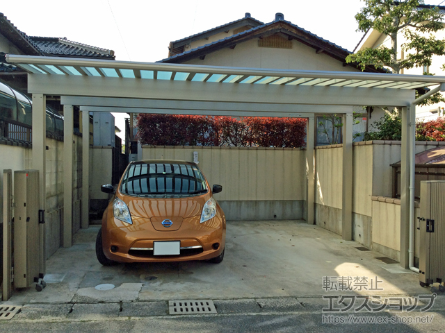 島根県松江市ののカーポート エフルージュ ツイン100 積雪〜100cm対応 施工例