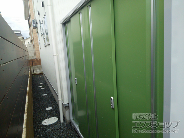 兵庫県加古川市のの物置・屋外倉庫 シンプリー 一般型 2160×755×1903 MJX-217E-P-LG 施工例