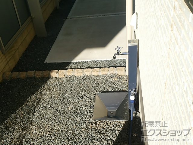 茨城県牛久市のの立水栓・ガーデンシンク スプレスタンド70 蛇口2個セット 施工例