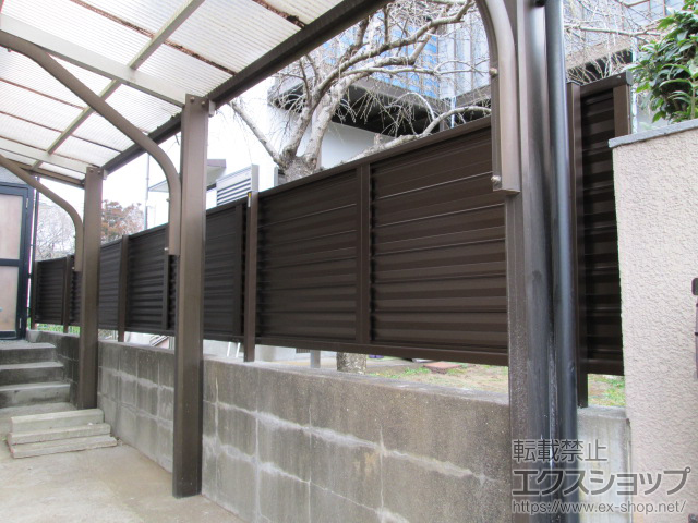 千葉県市原市ののフェンス・柵 ミエーネフェンス 目隠しルーバータイプ 自由柱施工 施工例