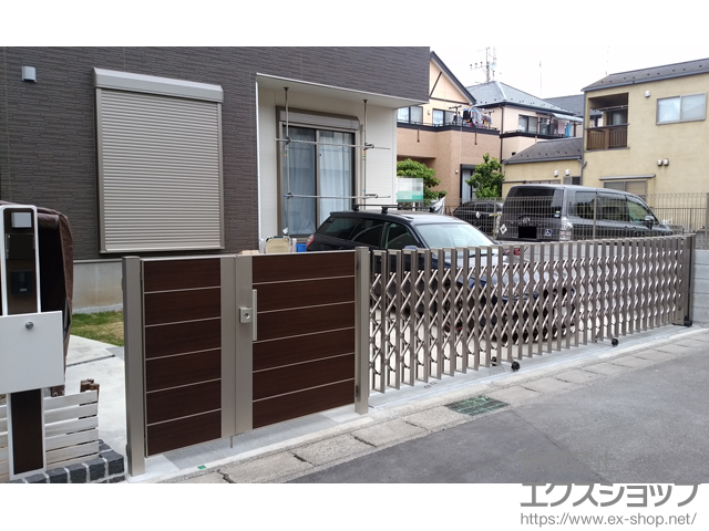 千葉県松戸市ののカーゲート クレディアコー 1型 レールタイプ 片開き 電動式 施工例