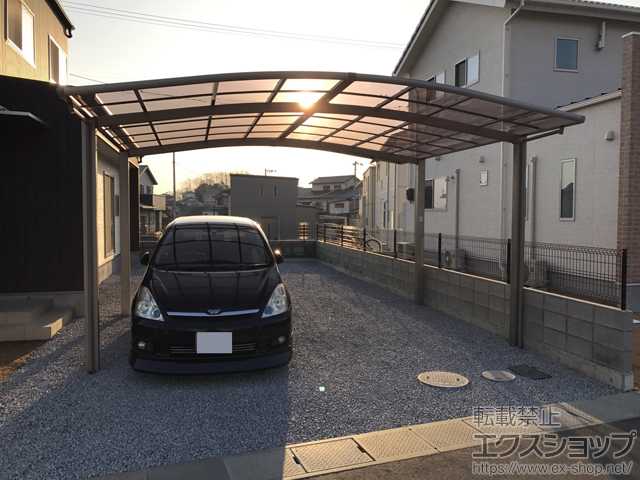 香川県高松市ののカーポート ネスカR (ラウンドスタイル) ワイド 積雪〜20cm対応 施工例