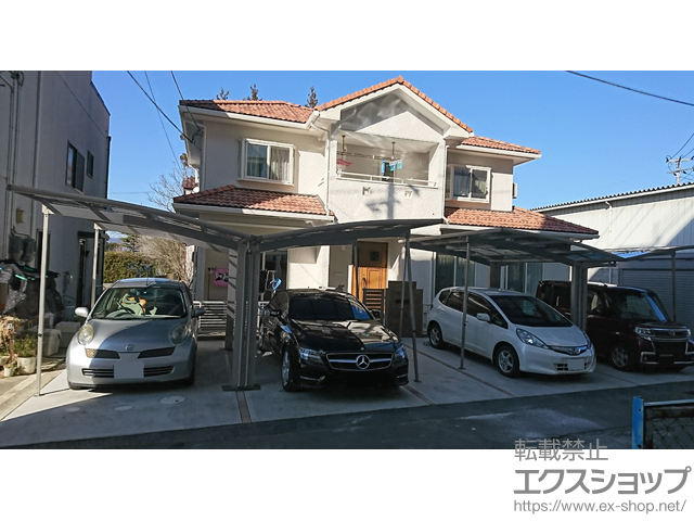 福島県伊達市ののカーポート レイナポートグラン Y合掌　積雪〜20cm対応＋着脱式サポート 標準・ハイルーフ兼用 2本入り 施工例