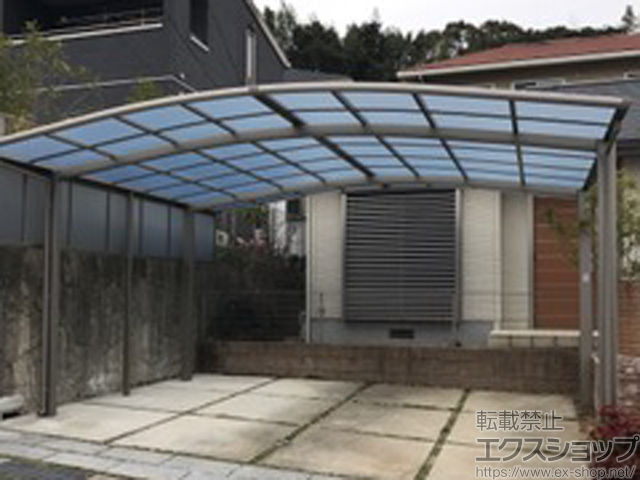 福岡県糸島市ののカーポート ネスカR (ラウンドスタイル) ワイド 積雪〜20cm対応 施工例