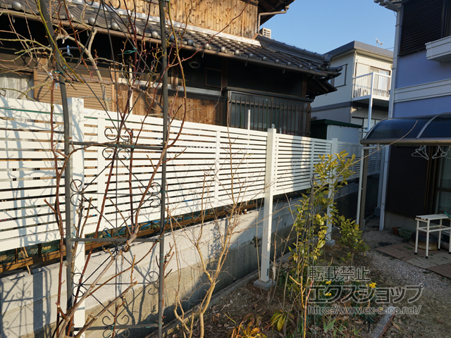 兵庫県神戸市ののフェンス・柵 ライシスフェンス 3型 太横桟 アルミ多段柱使用（パネル1段） 施工例