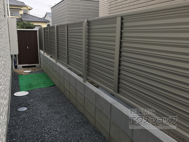 京都府宇治市ののフェンス・柵 ミエーネフェンス 目隠しルーバータイプ 自由柱施工 施工例