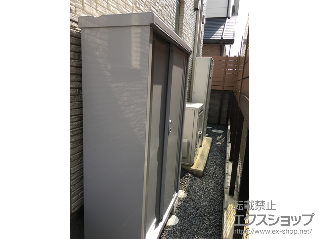 大阪府高槻市のの物置・屋外倉庫 シンプリー 一般型 (MJX-114D-P-FS) 施工例