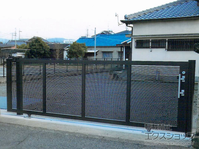 大阪府阪南市ののカーゲート エススライド　A型 片引き 手動タイプ 40-12 施工例