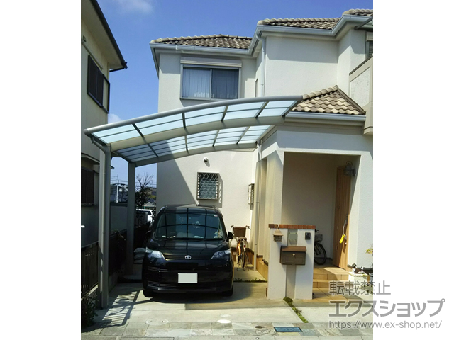 大阪府貝塚市ののカーポート ネスカR (ラウンドスタイル) 積雪〜20cm対応 施工例