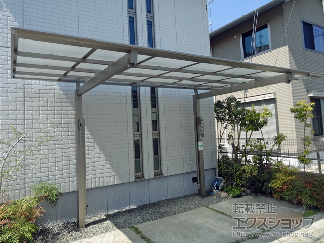 兵庫県高砂市ののカーポート ニューマイリッシュ 逆勾配 前下がり 積雪〜20cm対応 施工例