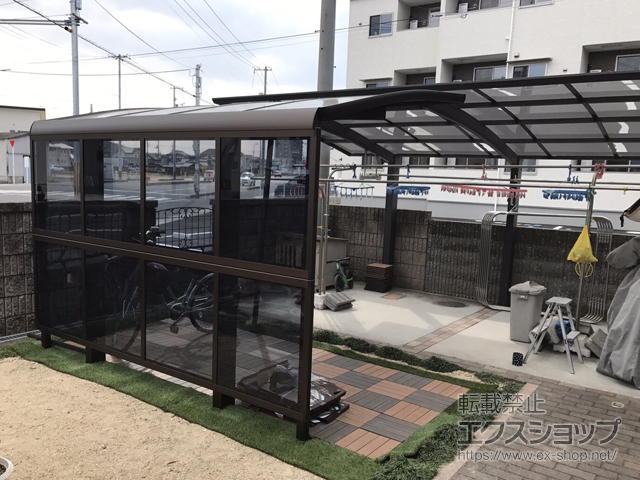 岡山県総社市ののサイクルポート・駐輪場 レイナポートグランミニ 積雪〜20cm対応 施工例