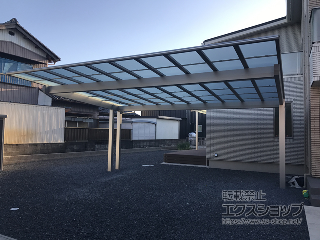 岐阜県可児市ののカーポート エフルージュツインEX 後方支持タイプ 積雪〜20cm対応 施工例