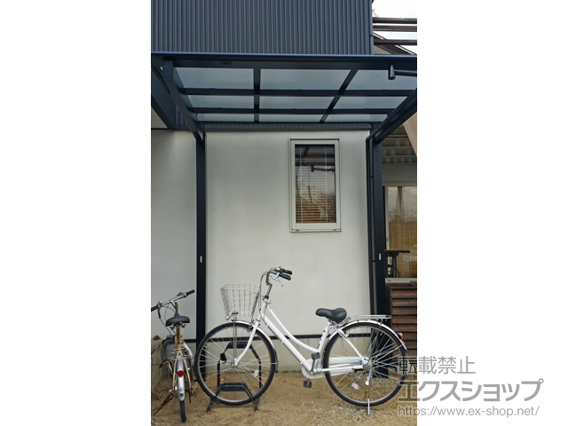 岡山県都窪郡早島町ののサイクルポート・駐輪場 ニューマイリッシュミニ 逆勾配 前下がり 施工例