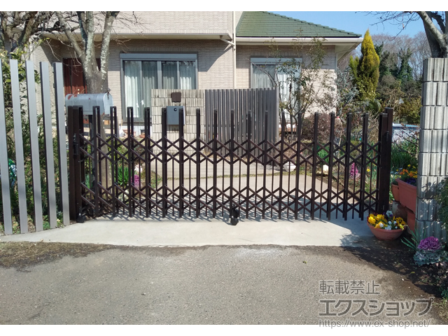 茨城県常総市ののカーゲート トリップゲート ペットガード型 ノンレール 片開き 33S 施工例