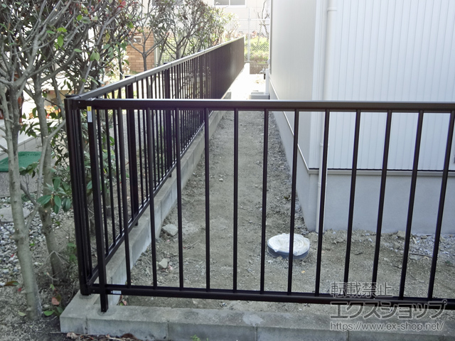 福岡県糟屋郡篠栗町ののフェンス・柵 ミエッタフェンス 防犯たて格子タイプ 自由柱 施工例