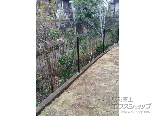 東京都八王子市ののフェンス・柵 イーネットフェンス1F型 自由柱施工 施工例