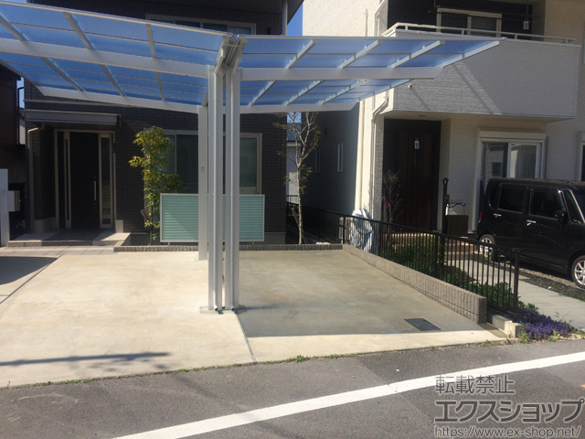 愛知県瀬戸市ののカーポート ネスカF (フラットスタイル) Y合掌 積雪〜20cm対応 施工例