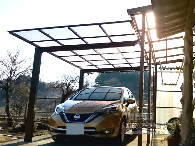 福島県福島市ののカーポート フーゴF 900 積雪〜30cm 施工例