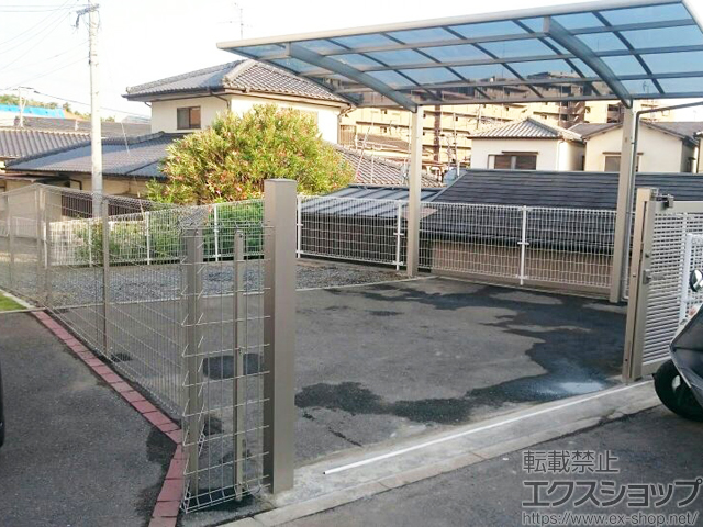 福岡県福岡市ののフェンス・柵 イーネットフェンス1FK型 傾斜地用 自由柱施工 施工例