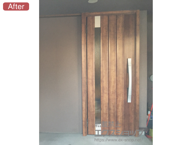 東京都町田市のLIXIL リクシル（トステム）の玄関ドア リシェントII 断熱K4仕様 片開き仕様(ランマ無)L B61型 施工例