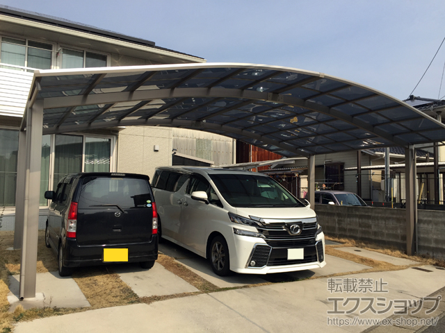 山口県山陽小野田市のLIXIL リクシル(新日軽)のカーポート ファインポートII トリプルR 積雪〜20cm対応 施工例