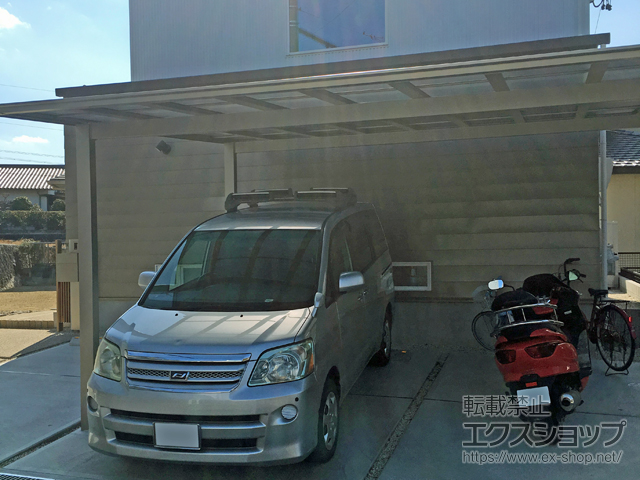 愛知県尾張旭市ののカーポート ネスカF (フラットスタイル) ワイド 積雪〜20cm対応 施工例